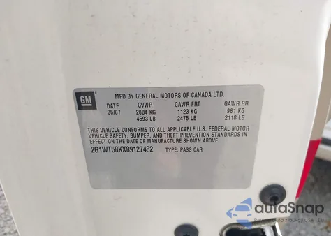 2008 Chevrolet Impala Lt из США, поврежденный, VIN 2G1WT58KX89127482